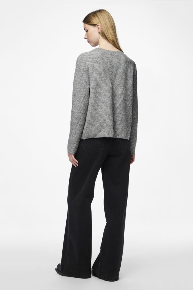 PCSILLY LS REV TIE KNIT NOOS BC 17150235 Medium Grey Melange